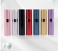 Compact refillable travel perfume atomizer with durable metal body and anodized aluminum nozzle in various colors