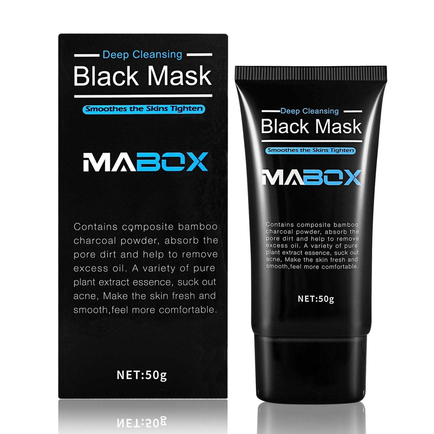 Charcoal peel mask tube with bamboo charcoal ingredients for deep pore cleansing and blackhead removal