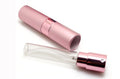 Compact refillable travel perfume atomizer with durable metal body and anodized aluminum nozzle in multiple colors