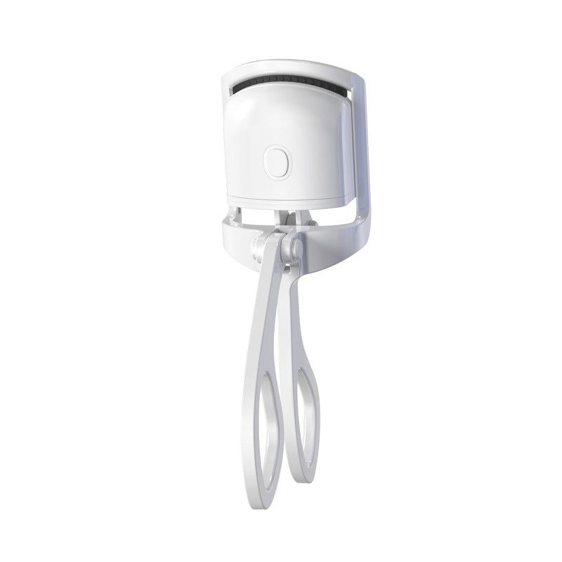 Heated electric eyelash curler with USB charge, dual temperature modes, and silicone pad for safe painless curling