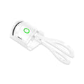 Heated electric eyelash curler with USB rechargeable battery and dual temperature modes for natural, painless lash curling