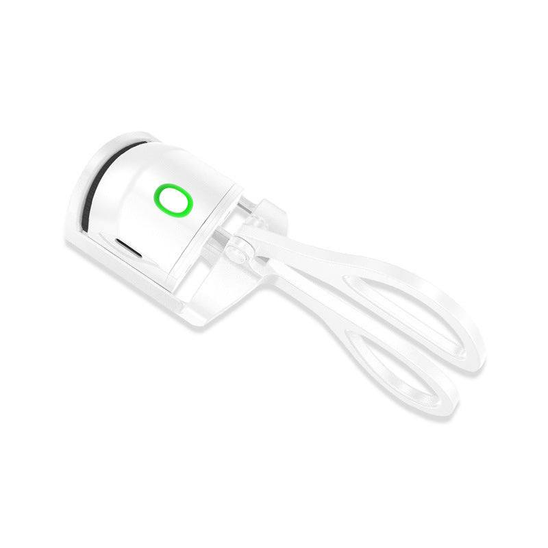 Heated electric eyelash curler with USB rechargeable battery and dual temperature modes for natural, painless lash curling