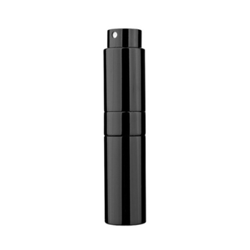 Compact refillable travel perfume atomizer with durable metal body and anodized aluminum nozzle in multiple colors