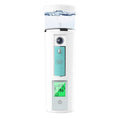 Compact rechargeable portable facial moisturizer delivering fine mist for skincare on the go