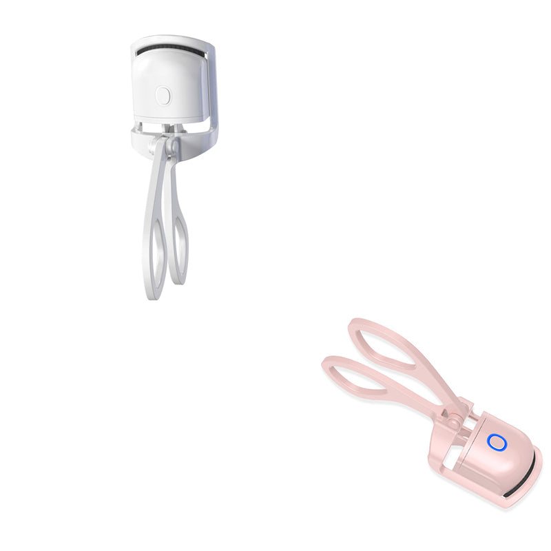 Heated electric eyelash curler with USB recharge, safety features, and dual temperature modes for natural curls
